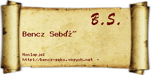 Bencz Sebő névjegykártya